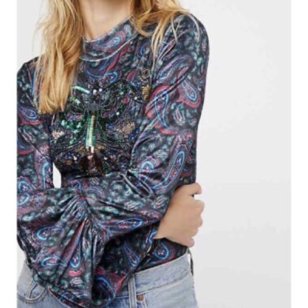 Free people flare sleeve top